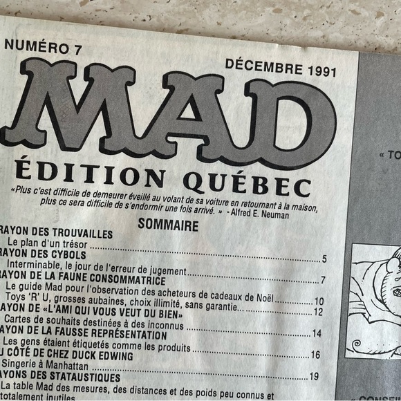 MAD Magazine Québec edition Issue No 7 December 1991 - Picture 4 of 10
